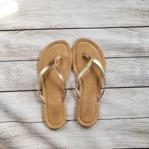 **3 for $30**  Gold flip flops